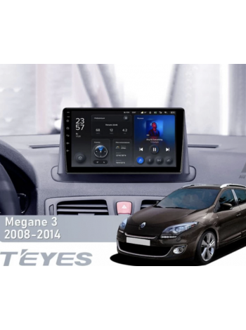 Штатная магнитола Teyes X1 2+32Gb Renault Megane 3 2008-2014 (одна коса) 9"