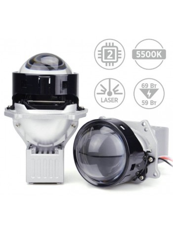 Автомобільні LED світлодіодні лінзи AMS Bi-LED Z11 LASER 3'' F