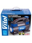 Компрессор Vitol К-70 150psi/25Amp /90л/2 цилиндра /шланг 1,0+5,0м/клеммы