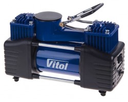 Компресор Vitol К-72 150psi/25Amp /90л/2 циліндра /шланг 5,0м p дефлятором/клеми