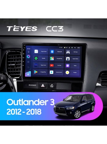Штатна магнітола Teyes CC3 4+64 Gb Mitsubishi Outlander 3 GF0W GG0W (1 Din) 2012-2018 10"
