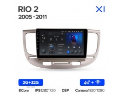 Teyes X1 2+32Gb Kia RIO 2 2005-2011 9" Штатна магнітола