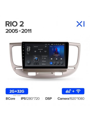 Teyes X1 2+32Gb Kia RIO 2 2005-2011 9" Штатна магнітола