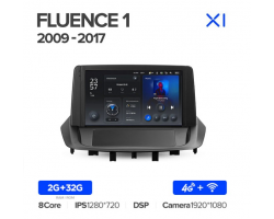 Teyes X1 2+32Gb Renault Fluence 1 (0 Din) 2009-2017 9" Штатная магнитола