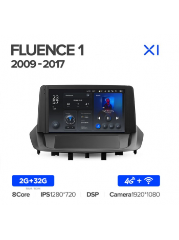 Teyes X1 2+32Gb Renault Fluence 1 (0 Din) 2009-2017 9" Штатная магнитола