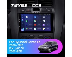 Teyes CC3 Hyundai Santa Fe SM 2000-2012 For JAC S1 (Rein) 1 2007-2013 9" Штатна магнітола