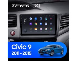 Teyes X1 2+32Gb Honda Civic 9 FB FK FD 2011-2015 9" Штатная магнитола